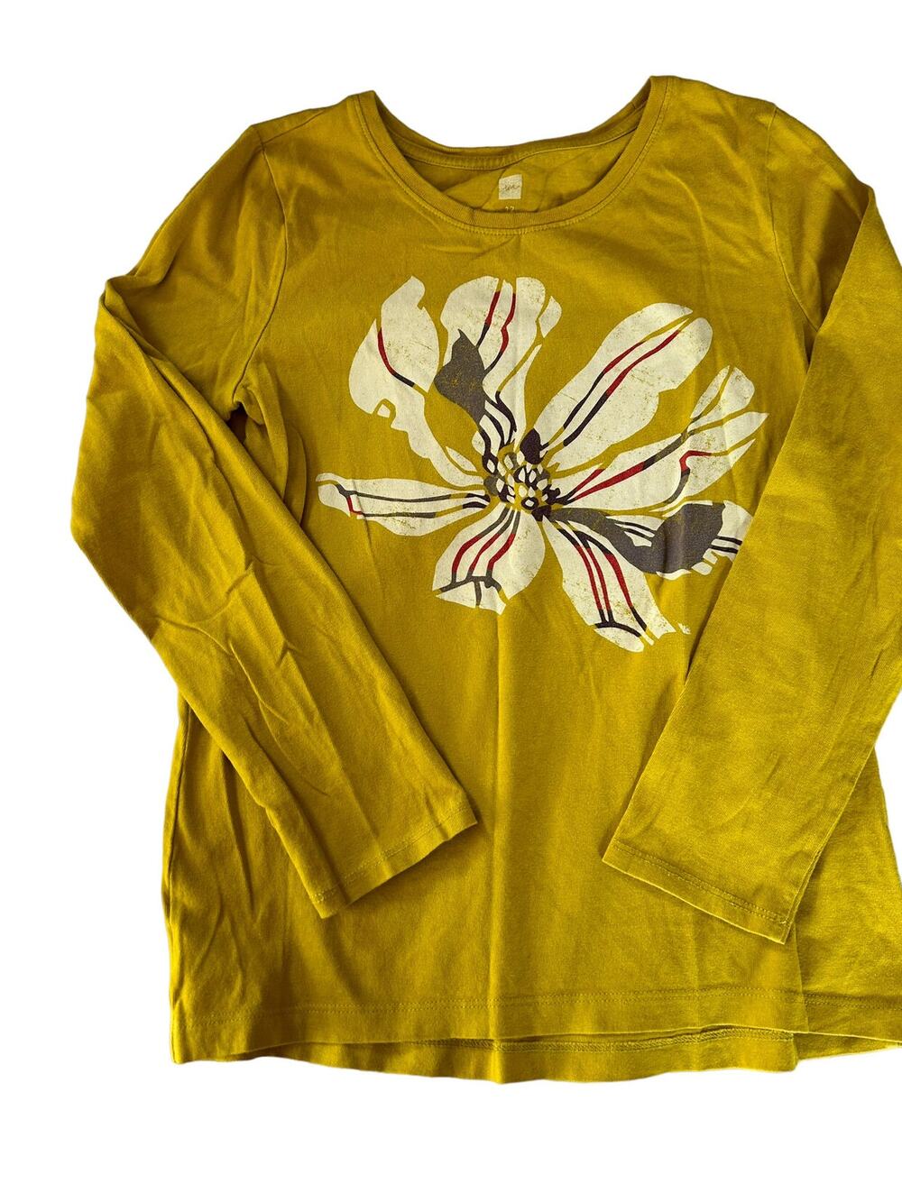 Tea Collection Mustard Yellow Floral Shirt size 12